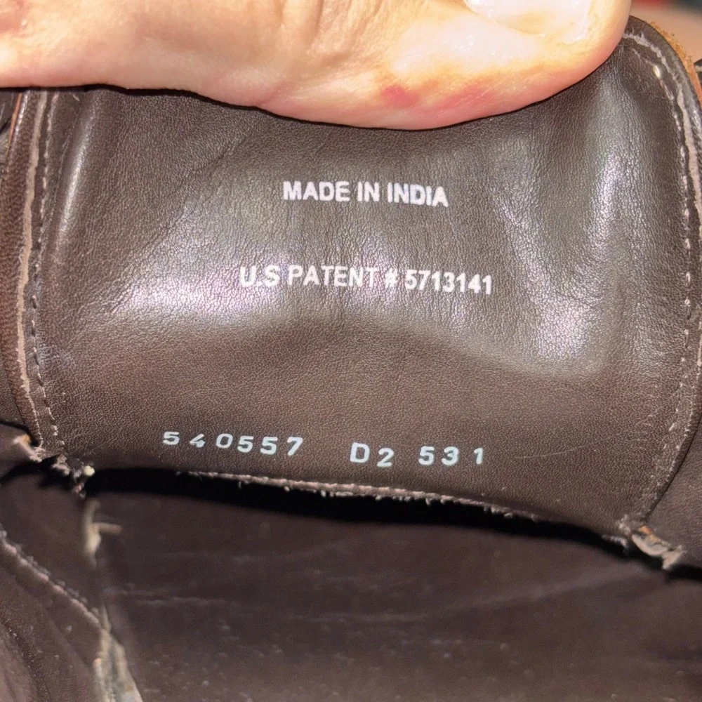 Cole Haan Air Giraldo Derby Brown Pebbled Leather Nike Air C08690 Mens 9.5M